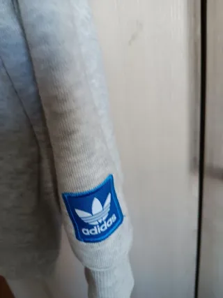 Sudadera Adidas Azul y Gris con Cremallera