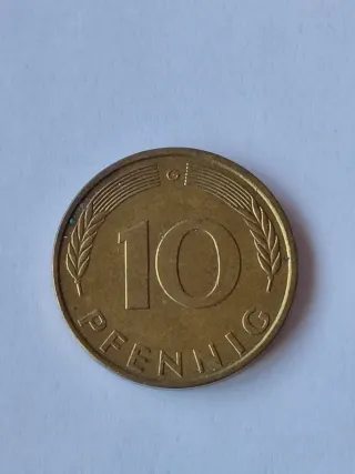 Moneda 10 Pfennig Alemania 1989