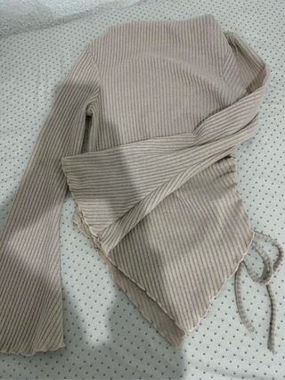 Blusa manga larga beige 