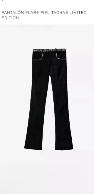 Pantalón Flare Piel Tachas Ed. Limitada zara