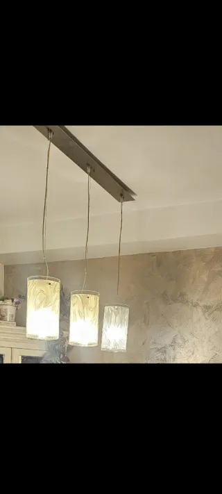 Lámpara colgante comedor cristal y metal