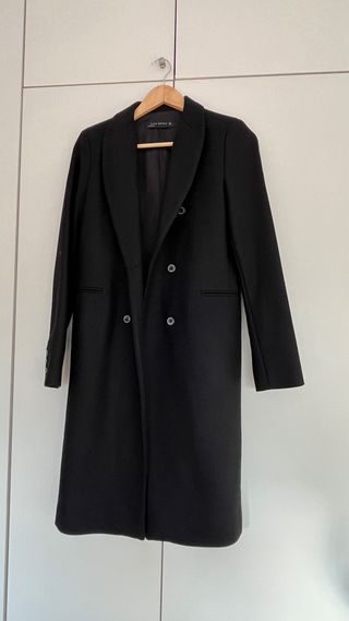 Abrigo Negro Zara Talla M