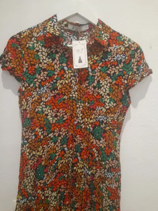 Vestido largo estampado mujer