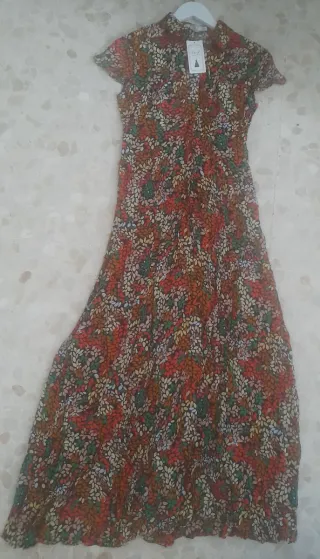 Vestido largo estampado mujer