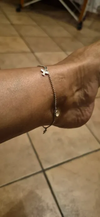 Cavigliera in argento con ciondoli