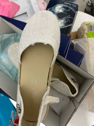Zapatillas esparto niña blancas