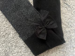 Medias negras con purpurina para niña. talla 10-12