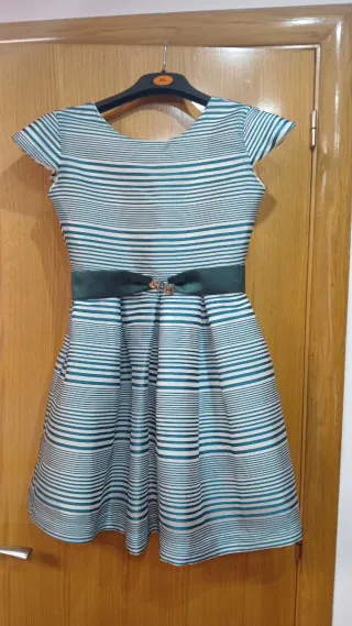 Vestido rayas verde y blanco 