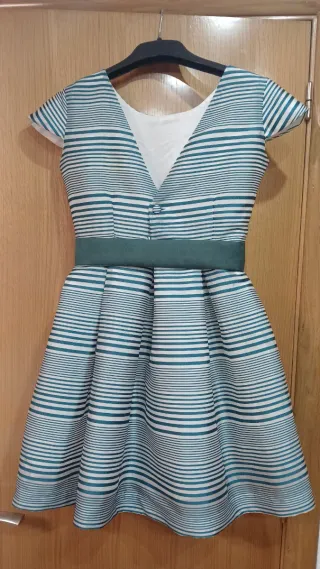 Vestido rayas verde y blanco 