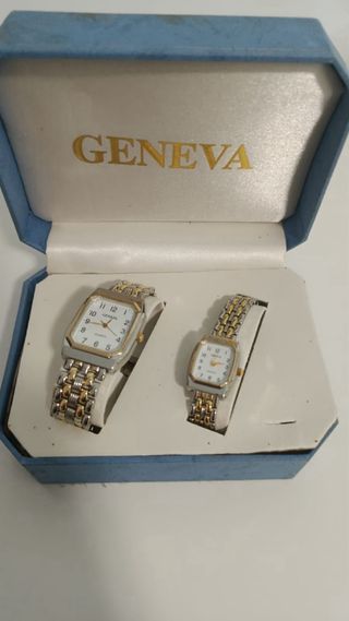 Par de relojes Geneva color  oro y plata