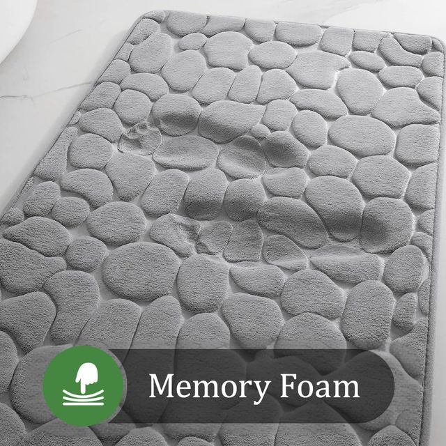 4 Alfombrillas Baño Gris Piedra