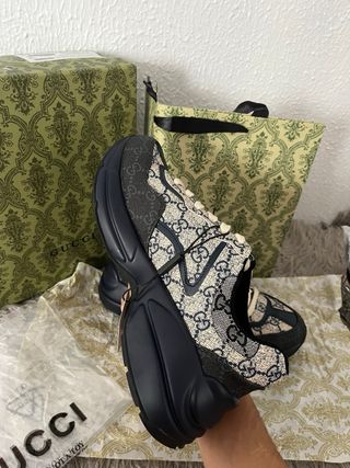 Zapatillas Gucci Rython Beige/Azul Taras