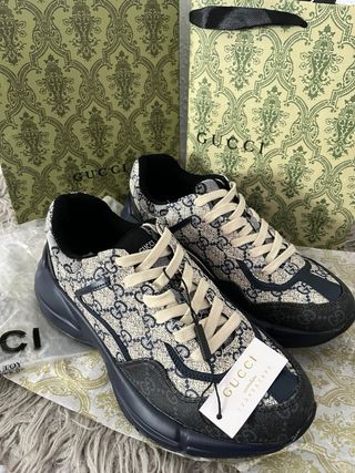 Zapatillas Gucci Rython Beige/Azul Taras