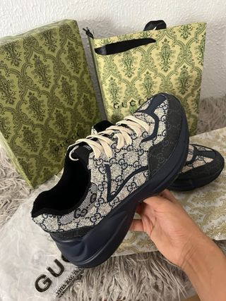 Zapatillas Gucci Rython Beige/Azul Taras