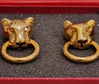 Pendientes vintage pantera bañados en oro