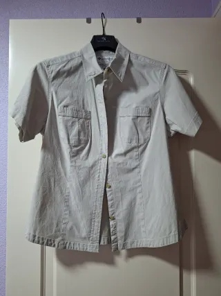 Camisa Columbia Beige Manga Corta