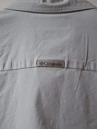 Camisa Columbia Beige Manga Corta
