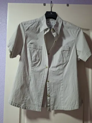 Camisa Columbia Beige Manga Corta