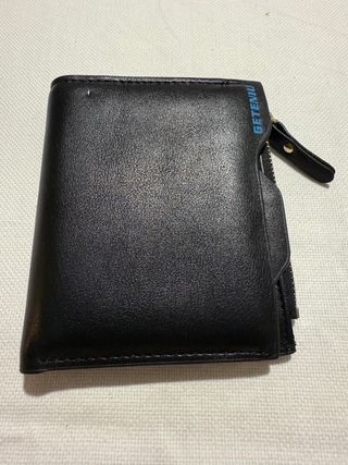 Cartera Billetera Poli Piel Negra