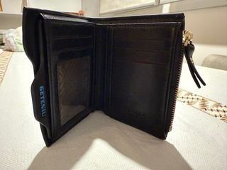 Cartera Billetera Poli Piel Negra