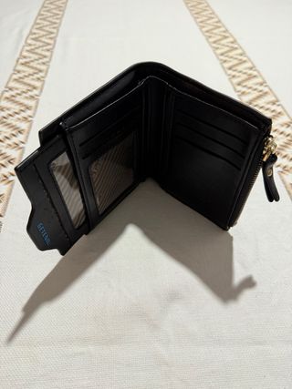 Cartera Billetera Poli Piel Negra