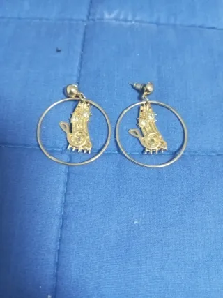Pendientes Aro Notas Musicales Dorados