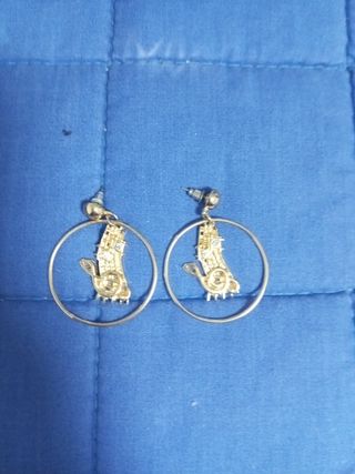 Pendientes Aro Notas Musicales Dorados