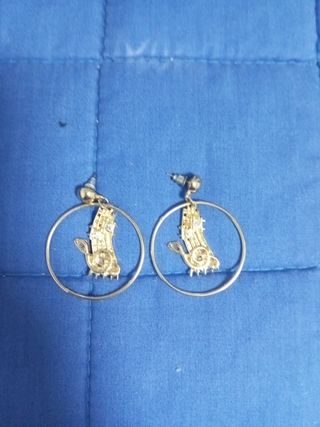 Pendientes Aro Notas Musicales Dorados