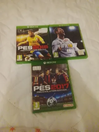 Lotto di 3 giochi Xbox: PES 2016, FIFA 18, PES 2017
