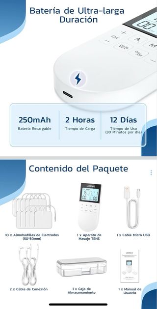 LIORQUE Electroestimulador TENS/EMS