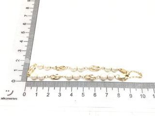 pulsera oro 18k con piedra con perla