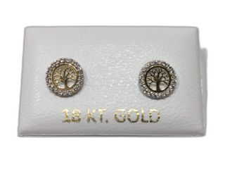 pendientes oro 18k con piedra