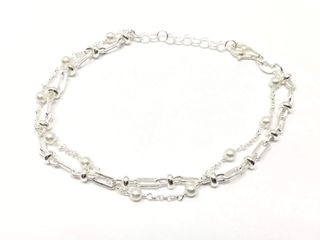 pulsera plata 925mm con piedra con perla