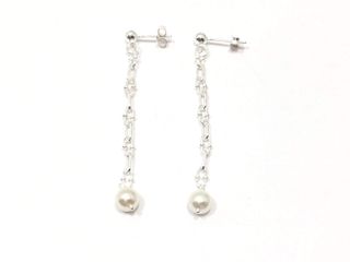 pendientes plata 925mm con piedra con perla