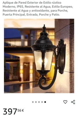 5 Apliques de Pared Exterior Rústico Moderno IP65