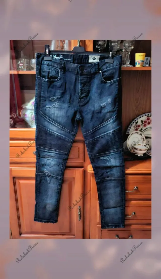 Calças de ganga azuis para homem