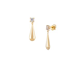 pendientes oro 18k con piedra con circonita
