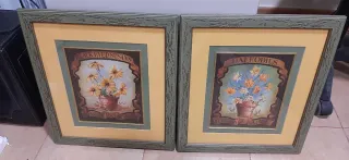 Set Cuadros Vintage Flores