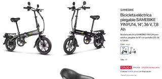 Moto eléctrica plegable Samebike G-Two