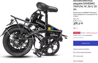 Moto eléctrica plegable Samebike G-Two