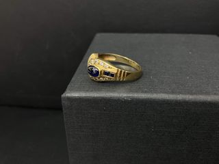 anillo oro 18k con piedra t. 15 (17,52 mm)