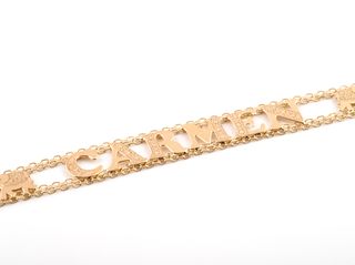 pulsera oro 18k con piedra con circonita
