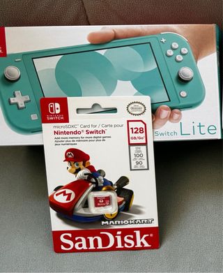 Nintendo Switch Lite Aqua+scheda SanDisk ufficiale