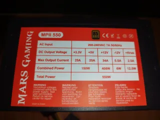 FUENTE ALIMENTACION MARS GAMING MPII 550 550W