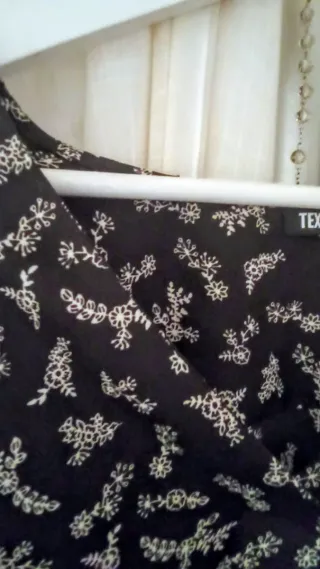 Blusa negra con estampado blanco Talla XXL Nueva 