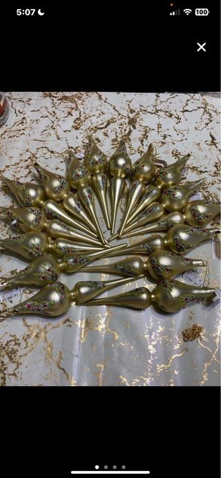 Adornos Navideños Cortingles Dorados 2 carámbanos 