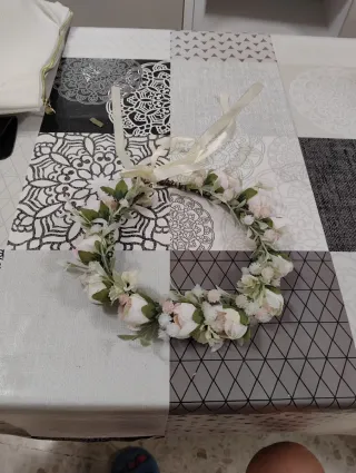 Diadema y pulsera flores niña eventos