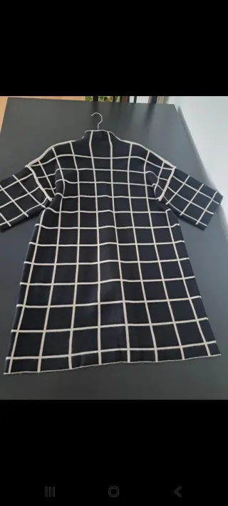 Vestido cuadros blanco y negro