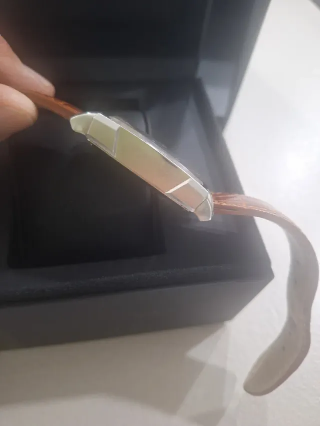 Orologio Hamilton Quadrato Pelle Marrone Argento