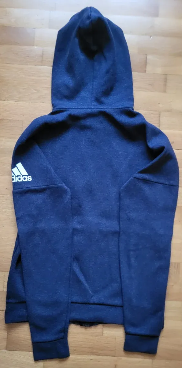 Felpa Adidas blu con cappuccio